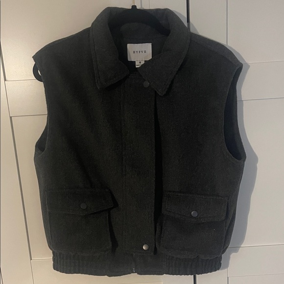 HYFVE Jackets & Blazers - HYFVE Black Wool Snap-Front Vest